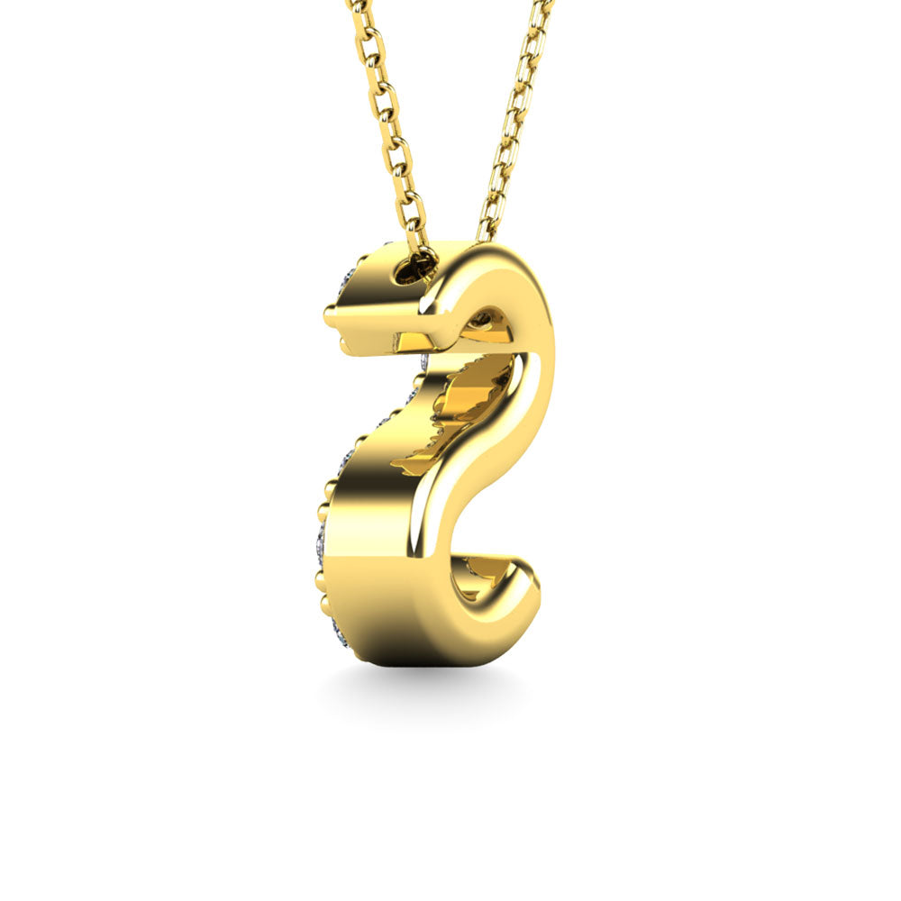 Diamond 1/10 Ct.Tw. Letter S Pendant in 14K Yellow Gold"