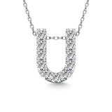 Diamond 1/10 Ct.Tw. Letter U Pendant in 14K White Gold