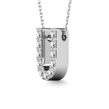 Load image into Gallery viewer, Diamond 1/10 Ct.Tw. Letter U Pendant in 14K White Gold&quot;