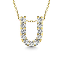 Load image into Gallery viewer, Diamond 1/10 Ct.Tw. Letter U Pendant in 14K Yellow Gold&quot;