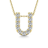 Diamond 1/10 Ct.Tw. Letter U Pendant in 14K Yellow Gold