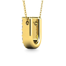 Load image into Gallery viewer, Diamond 1/10 Ct.Tw. Letter U Pendant in 14K Yellow Gold&quot;