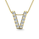 Diamond 1/10 Ct.Tw. Letter V Pendant in 14K Yellow Gold