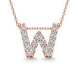 Diamond 1/6 Ct.Tw. Letter W Pendant in 14K Rose Gold