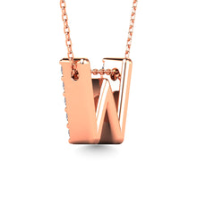 Cargar imagen en el visor de la galería, Diamond 1/6 Ct.Tw. Letter W Pendant in 14K Rose Gold&quot;