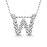 Diamond 1/6 Ct.Tw. Letter W Pendant in 14K White Gold