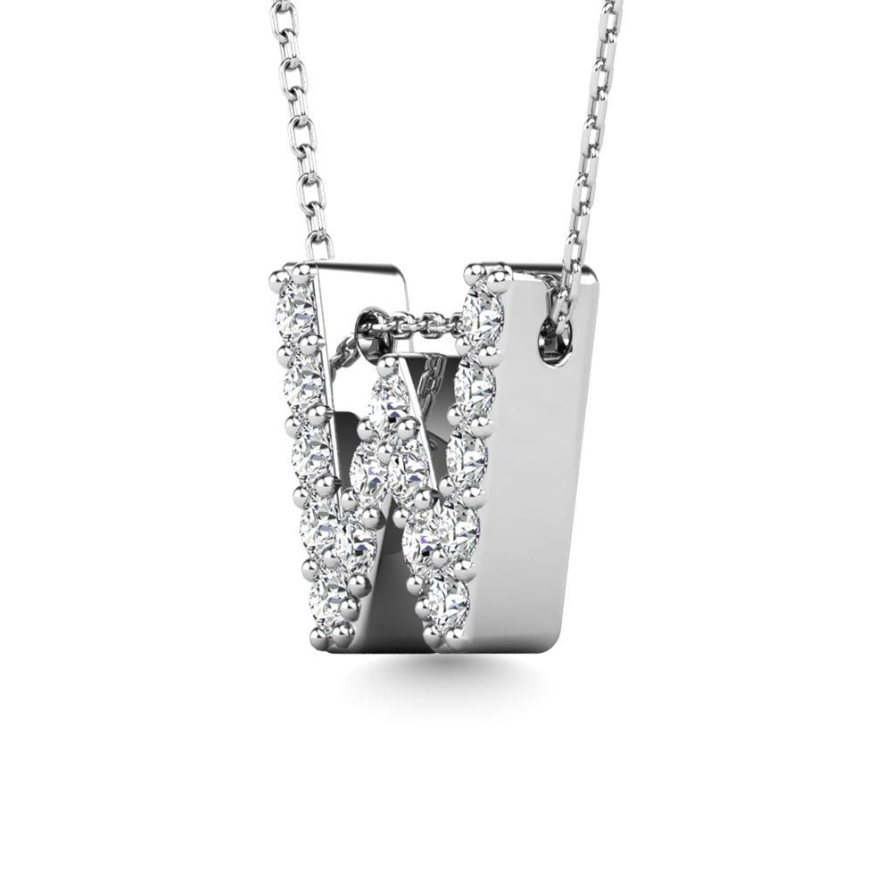 Diamond 1/6 Ct.Tw. Letter W Pendant in 14K White Gold"