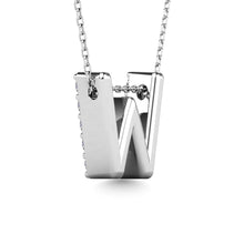 Load image into Gallery viewer, Diamond 1/6 Ct.Tw. Letter W Pendant in 14K White Gold&quot;