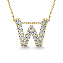 Load image into Gallery viewer, Diamond 1/6 Ct.Tw. Letter W Pendant in 14K Yellow Gold&quot;