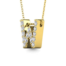 Load image into Gallery viewer, Diamond 1/6 Ct.Tw. Letter W Pendant in 14K Yellow Gold&quot;