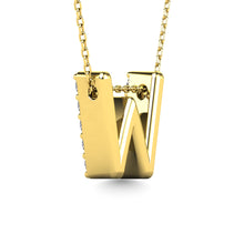 Load image into Gallery viewer, Diamond 1/6 Ct.Tw. Letter W Pendant in 14K Yellow Gold&quot;