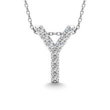 Load image into Gallery viewer, Diamond 1/10 Ct.Tw. Letter Y Pendant in 14K White Gold&quot;