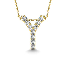 Load image into Gallery viewer, Diamond 1/10 Ct.Tw. Letter Y Pendant in 14K Yellow Gold&quot;