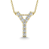 Diamond 1/10 Ct.Tw. Letter Y Pendant in 14K Yellow Gold