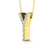 Load image into Gallery viewer, Diamond 1/10 Ct.Tw. Letter Y Pendant in 14K Yellow Gold&quot;