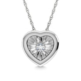 Diamond 1/50 Ct.Tw. Heart Pendant in 925 Silver