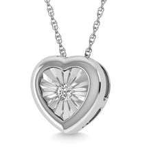 Cargar imagen en el visor de la galería, Diamond 1/50 Ct.Tw. Heart Pendant in 925 Silver