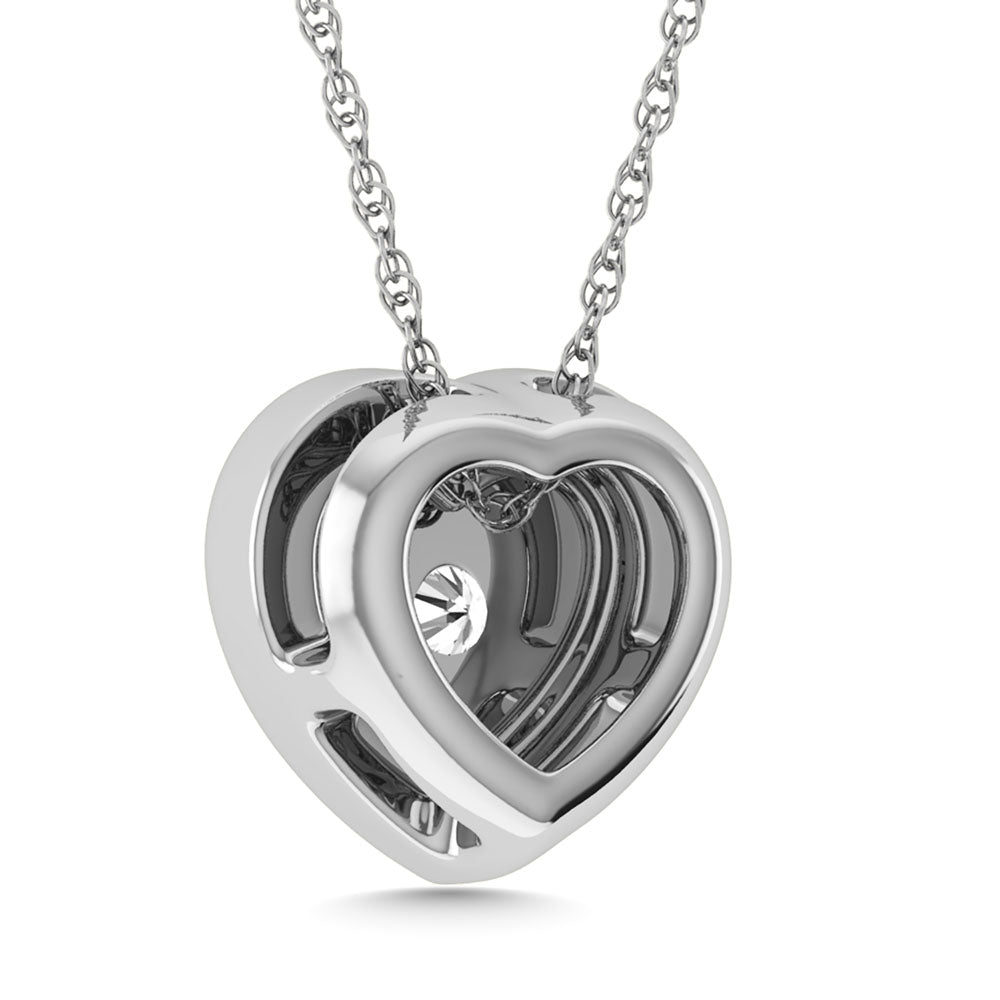 Diamond 1/50 Ct.Tw. Heart Pendant in 925 Silver