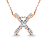 Diamond 1/8 Ct.Tw. Letter X Pendant in 14K Rose Gold