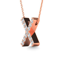 Cargar imagen en el visor de la galería, Diamond 1/8 Ct.Tw. Letter X Pendant in 14K Rose Gold&quot;