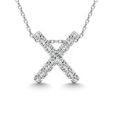 Diamond 1/8 Ct.Tw. Letter X Pendant in 14K White Gold