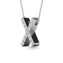 Load image into Gallery viewer, Diamond 1/8 Ct.Tw. Letter X Pendant in 14K White Gold&quot;