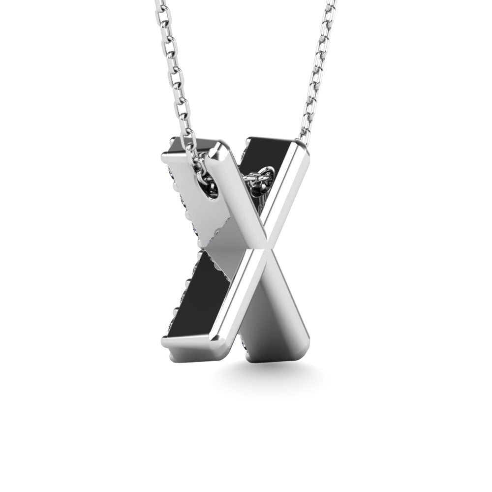 Diamond 1/8 Ct.Tw. Letter X Pendant in 14K White Gold"