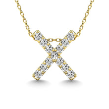 Load image into Gallery viewer, Diamond 1/8 Ct.Tw. Letter X Pendant in 14K Yellow Gold&quot;