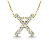 Diamond 1/8 Ct.Tw. Letter X Pendant in 14K Yellow Gold