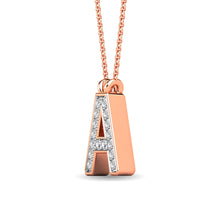 Load image into Gallery viewer, Diamond 1/20 Ct.Tw. Letter A Pendant in 10K Rose Gold