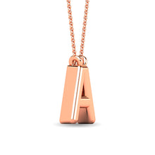 Load image into Gallery viewer, Diamond 1/20 Ct.Tw. Letter A Pendant in 10K Rose Gold