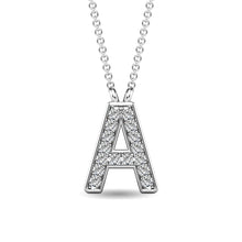 Load image into Gallery viewer, Diamond 1/20 Ct.Tw. Letter A Pendant in 10K White Gold