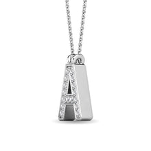 Load image into Gallery viewer, Diamond 1/20 Ct.Tw. Letter A Pendant in 10K White Gold