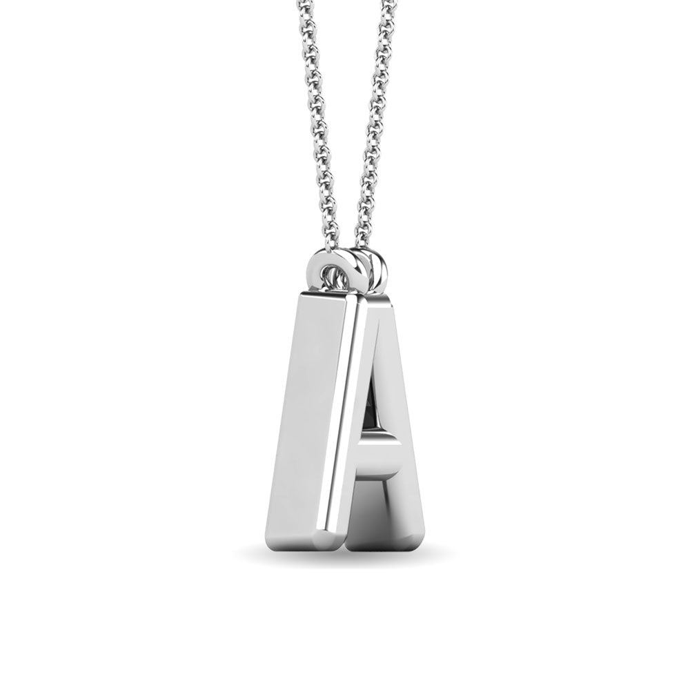 Diamond 1/20 Ct.Tw. Letter A Pendant in 10K White Gold