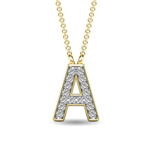 Load image into Gallery viewer, Diamond 1/20 Ct.Tw. Letter A Pendant in 10K Yellow Gold