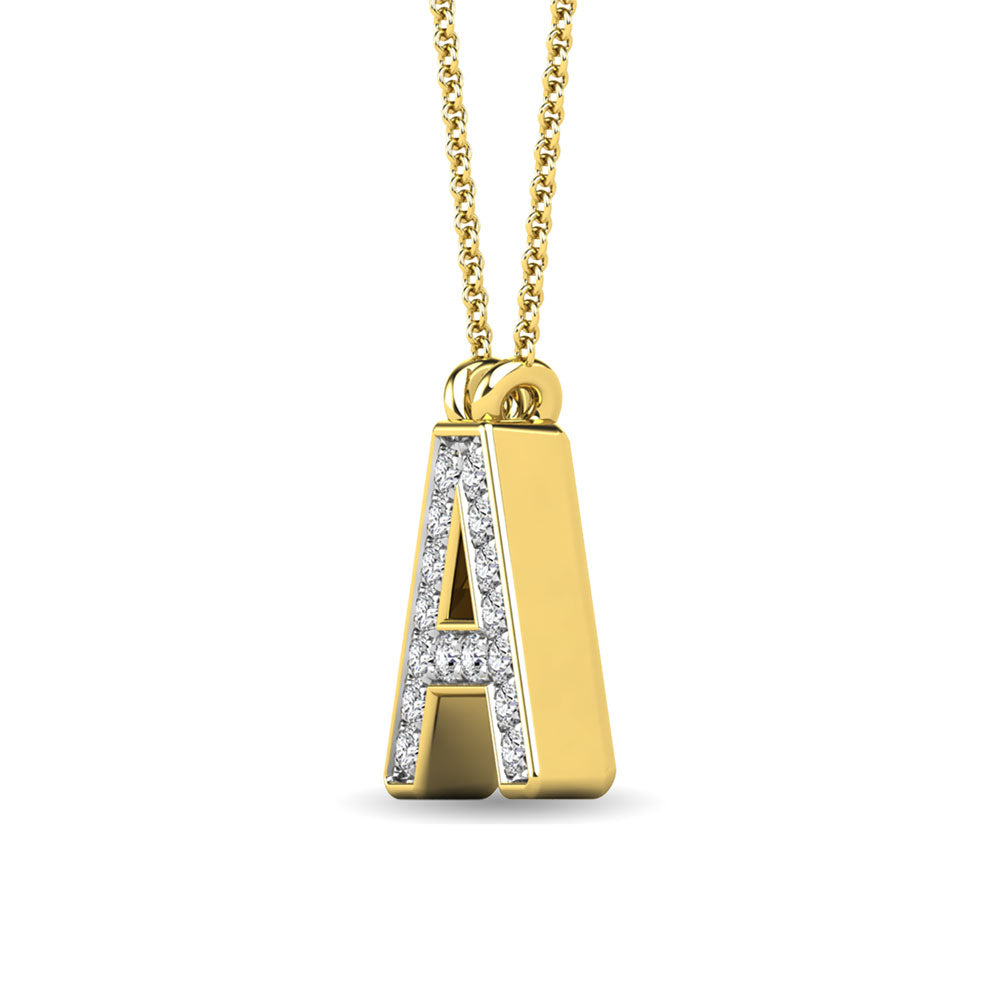 Diamond 1/20 Ct.Tw. Letter A Pendant in 10K Yellow Gold