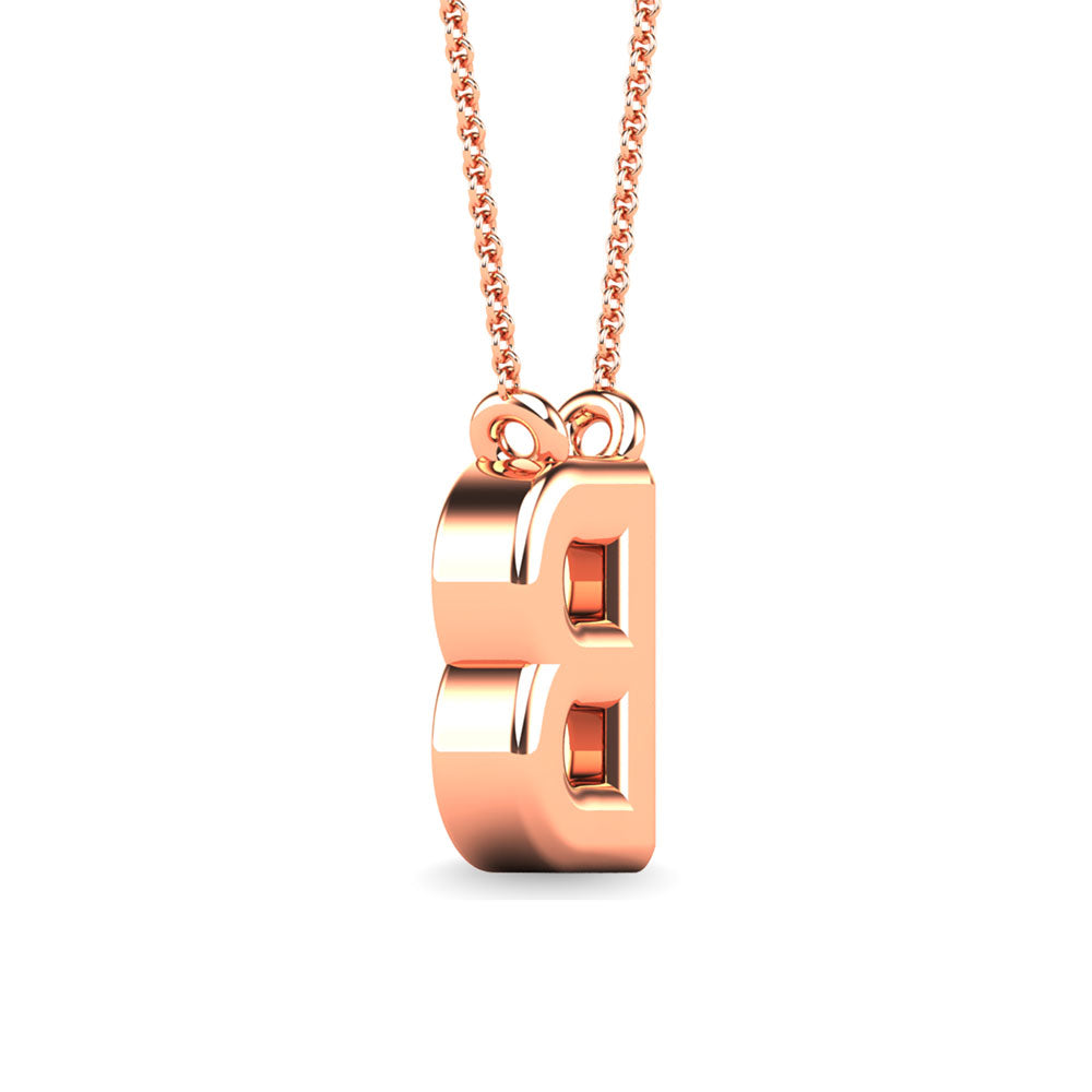 Diamond 1/20 Ct.Tw. Letter B Pendant in 10K Rose Gold