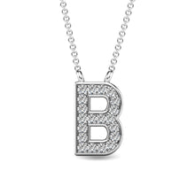 Load image into Gallery viewer, Diamond 1/20 Ct.Tw. Letter B Pendant in 10K White Gold