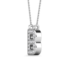 Load image into Gallery viewer, Diamond 1/20 Ct.Tw. Letter B Pendant in 10K White Gold