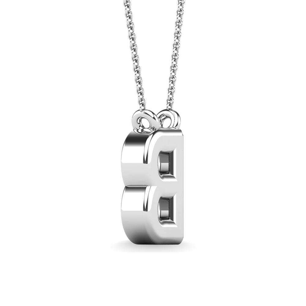 Diamond 1/20 Ct.Tw. Letter B Pendant in 10K White Gold