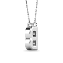 Load image into Gallery viewer, Diamond 1/20 Ct.Tw. Letter B Pendant in 10K White Gold