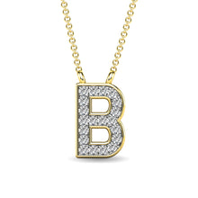 Load image into Gallery viewer, Diamond 1/20 Ct.Tw. Letter B Pendant in 10K Yellow Gold