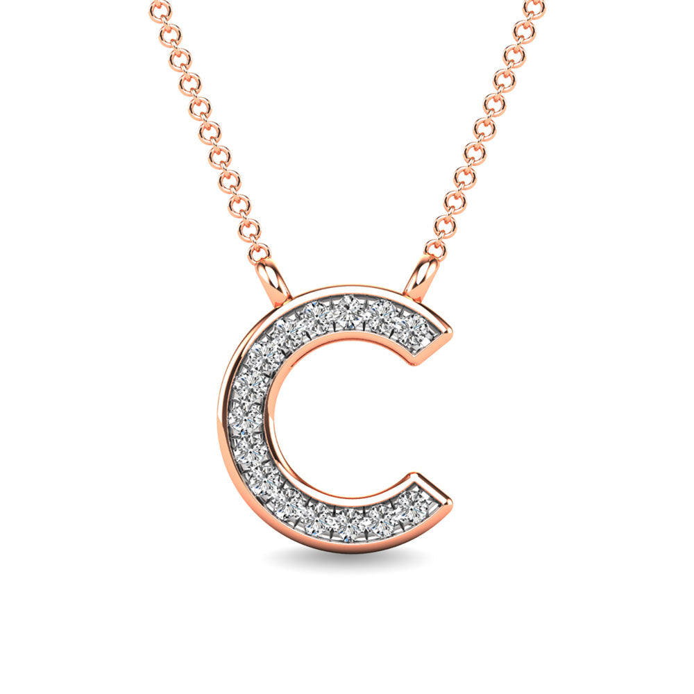 Diamond 1/20 Ct.Tw. Letter C Pendant in 10K Rose Gold