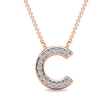 Load image into Gallery viewer, Diamond 1/20 Ct.Tw. Letter C Pendant in 10K Rose Gold