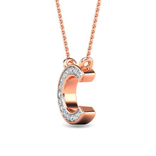 Load image into Gallery viewer, Diamond 1/20 Ct.Tw. Letter C Pendant in 10K Rose Gold