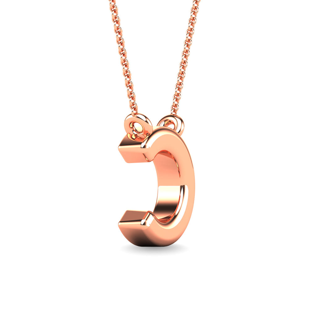 Diamond 1/20 Ct.Tw. Letter C Pendant in 10K Rose Gold