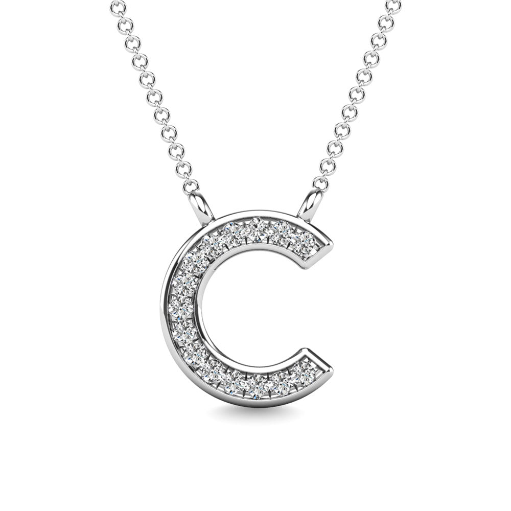 Diamond 1/20 Ct.Tw. Letter C Pendant in 10K White Gold