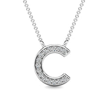 Cargar imagen en el visor de la galería, Diamond 1/20 Ct.Tw. Letter C Pendant in 10K White Gold