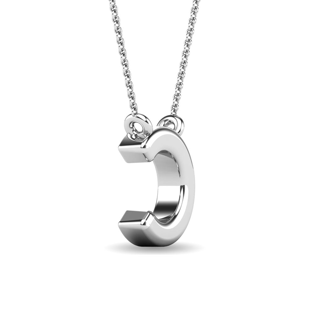 Diamond 1/20 Ct.Tw. Letter C Pendant in 10K White Gold