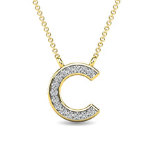 Load image into Gallery viewer, Diamond 1/20 Ct.Tw. Letter C Pendant in 10K Yellow Gold